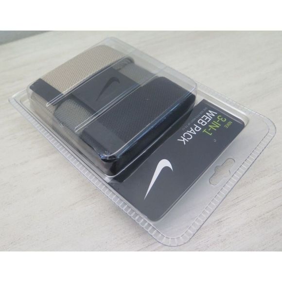 Nike DS5006904MB Men Sz O/S Up To 42" Blck/Olive/Khaki Web Pack Dust Belt 3 Pack - Picture 6 of 7